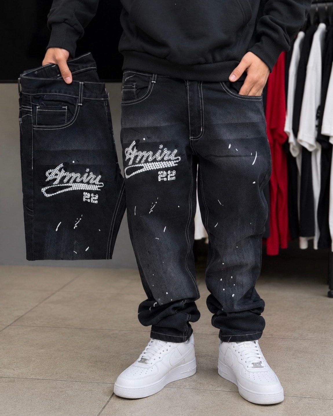 JEAN MOM AMIRI 22 | NEGRO