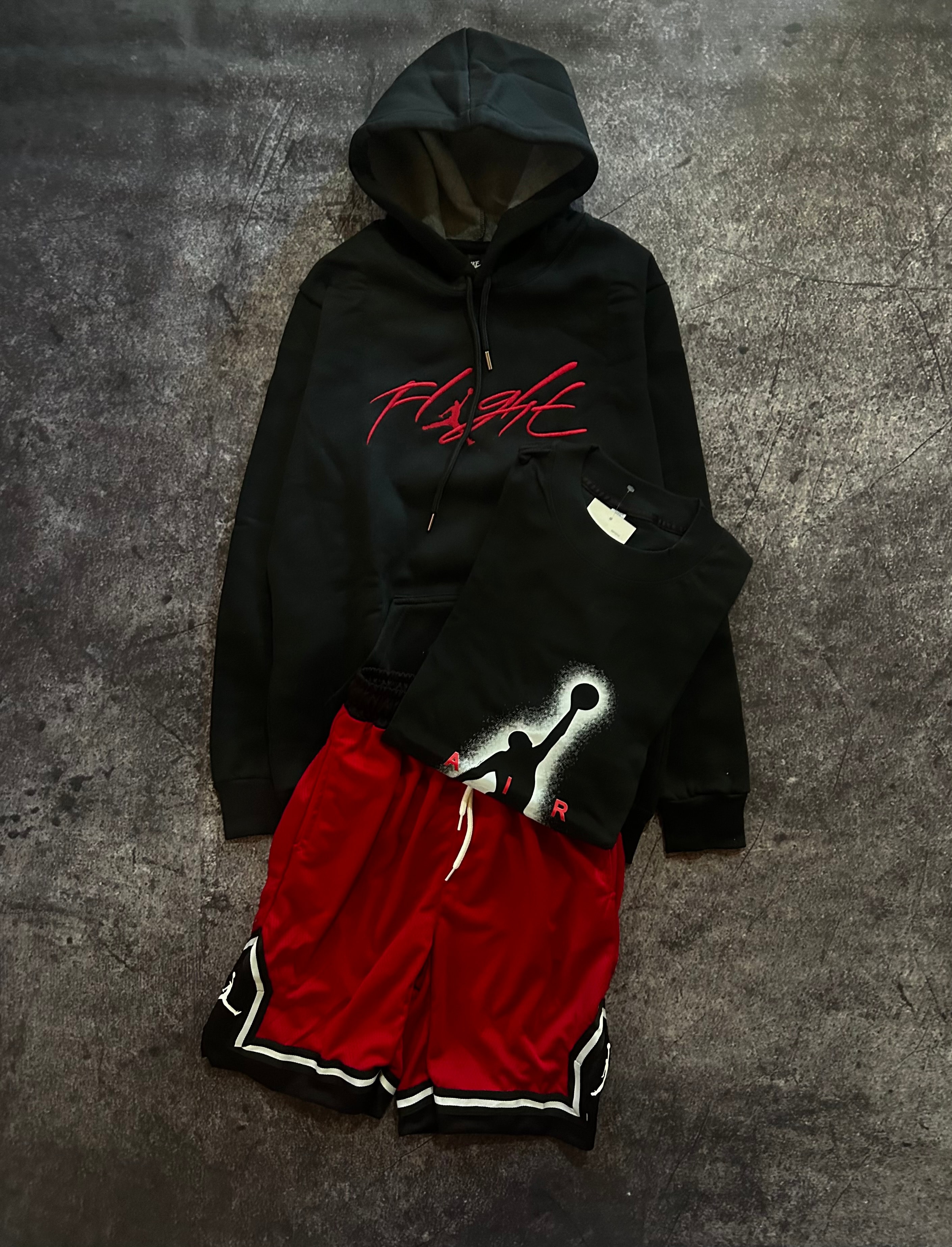 COMBO JORDAN BUZO,REME Y SHORT| ROJO